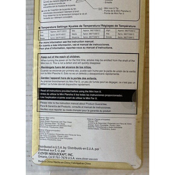 Clover Mini Iron II The Adapter 9100 Quilting Sewing Crafting Tool - Picture 6 of 6